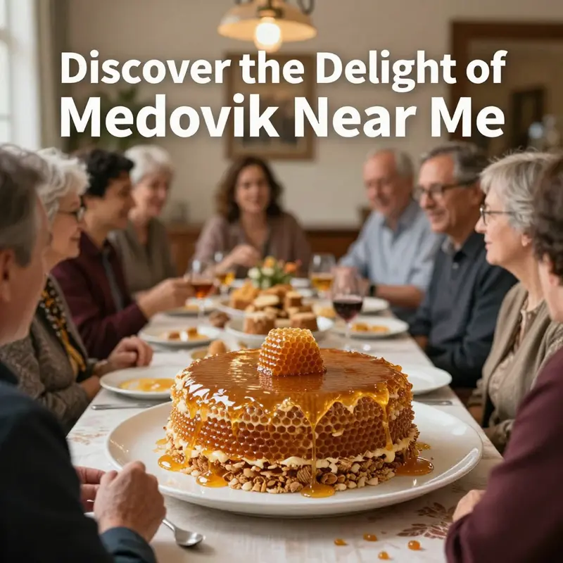 A delightful display of Medovik cakes, inviting dessert lovers to indulge in its rich flavors.