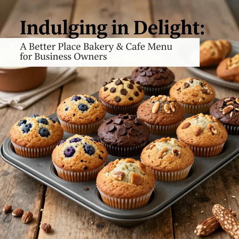 A delectable selection of muffins ready to enchant customers at A Better Place Bakery & Cafe.