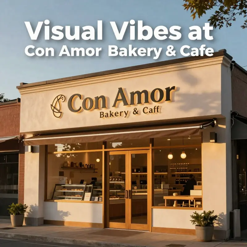 The inviting ambiance that defines Con Amor Bakery & Cafe, showcasing its unique interior and dessert offerings.
