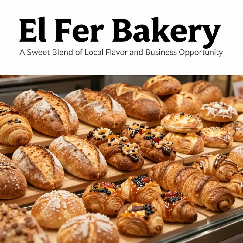 A delightful selection of baked goods and hot food from El Fer Bakery, exemplifying their diverse menu.