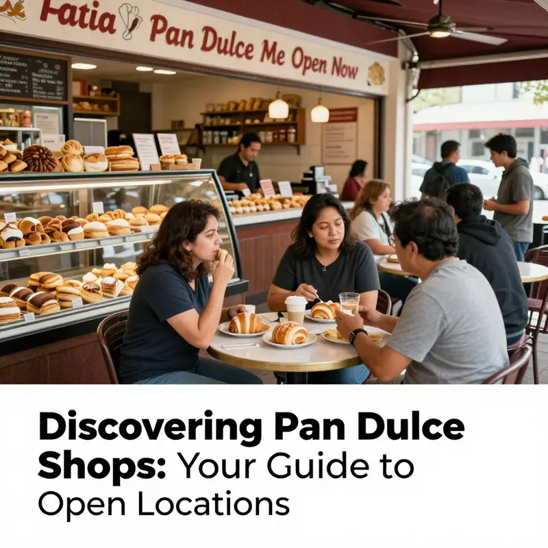 A vibrant scene of pan dulce shops in Philadelphia offering delightful baked treats.