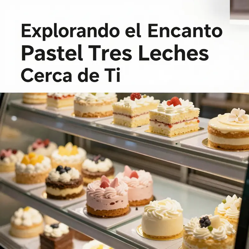 Diferentes versiones del pastel tres leches expuestas en una panadería local.