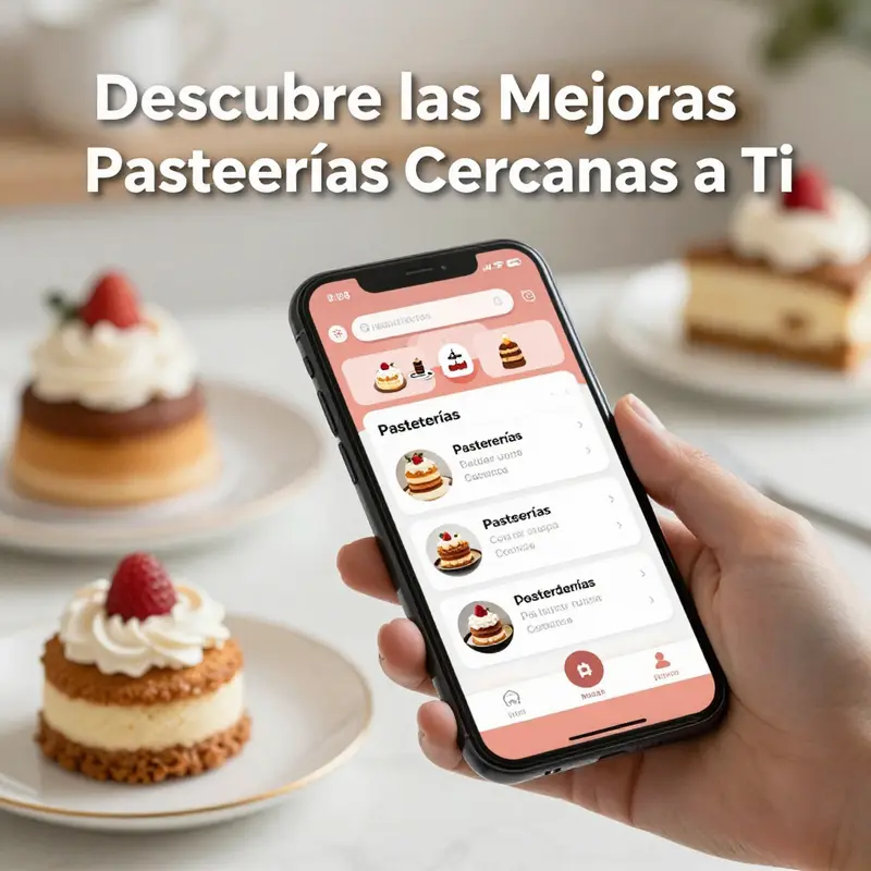 Usando mapas digitales para localizar pastelerías cercanas.