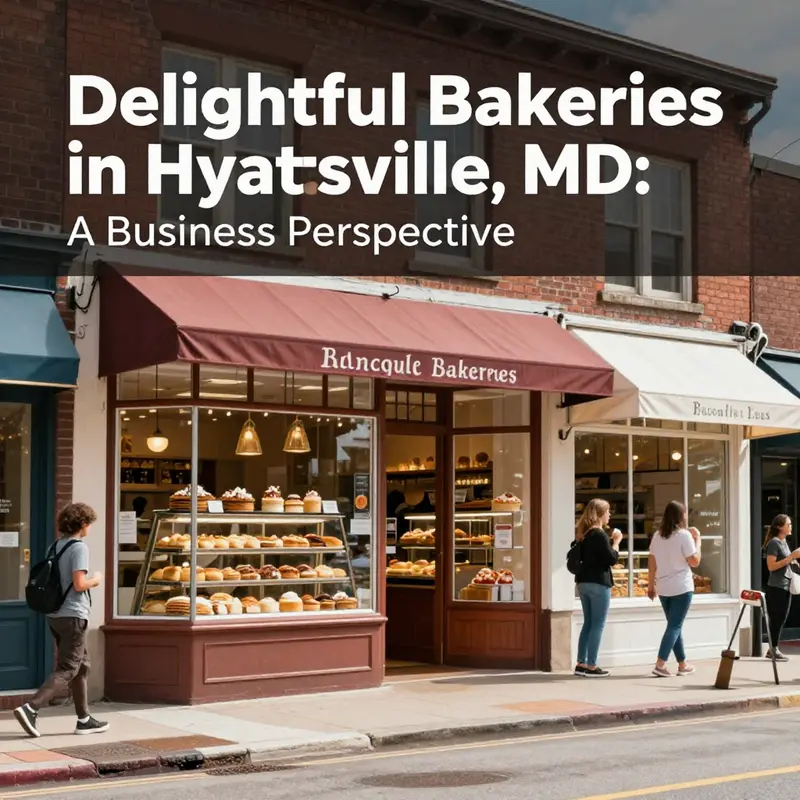 A scene of bustling bakery life in Hyattsville, MD, featuring locals enjoying fresh baked goods.