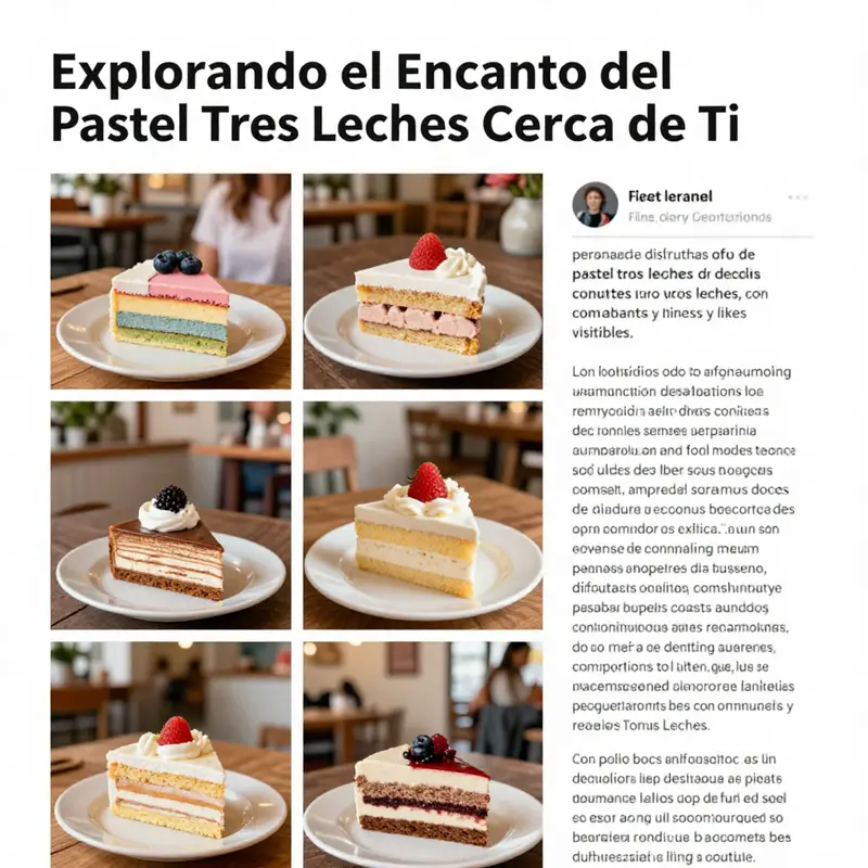 Diferentes versiones del pastel tres leches expuestas en una panadería local.