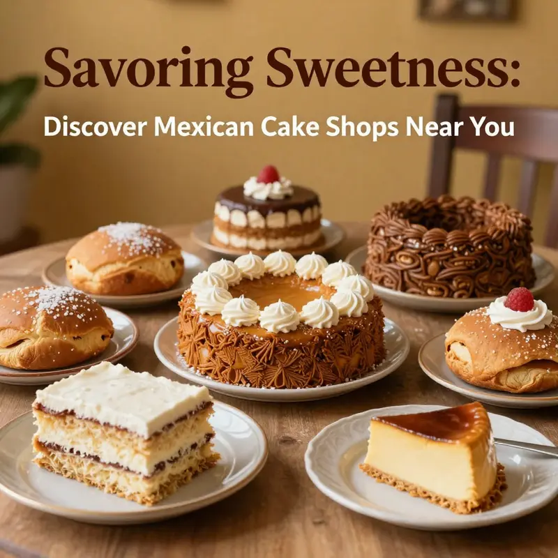 A vibrant selection of cakes at a popular local Mexican cake shop, showcasing the traditional flair and community spirit.