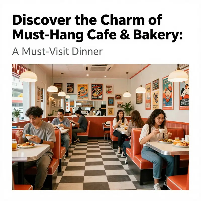 The inviting retro atmosphere of Must-Hang Cafe & Bakery filled with cheerful patrons.