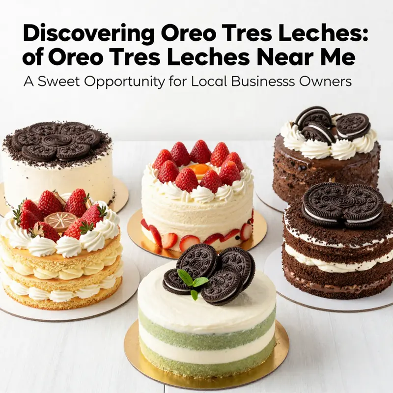 A local bakery’s eye-catching display featuring Oreo Tres Leches cake to attract customers.