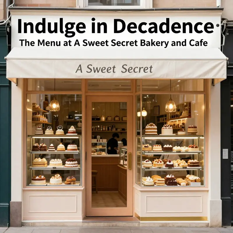 A sunny view of A Sweet Secret Bakery and Cafe, showcasing its welcoming entrance and outdoor seating.