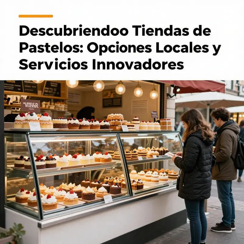 Vista de una popular tienda de pasteles en una zona urbana.