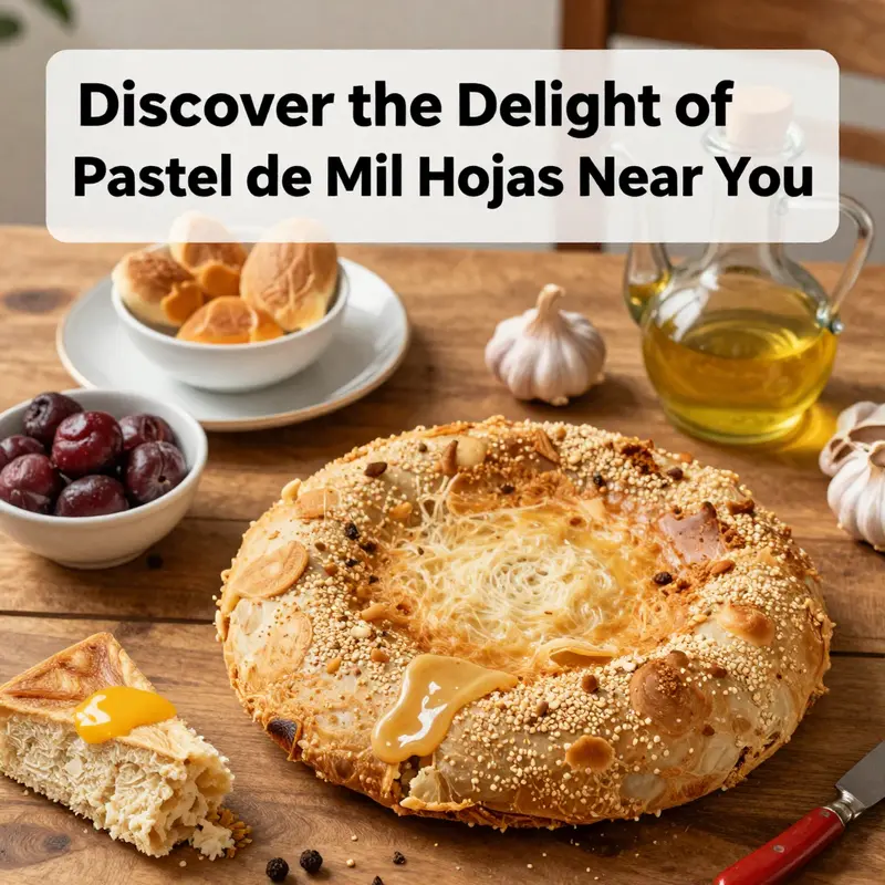A picturesque bakery in Cuenca, Spain, known for its traditional pastel de mil hojas.