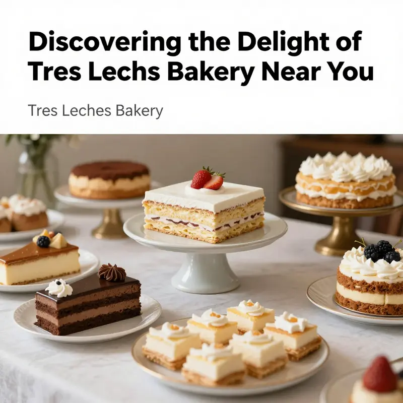 A table adorned with various Tres Leches desserts, capturing the inviting and delicious offerings of the bakery.