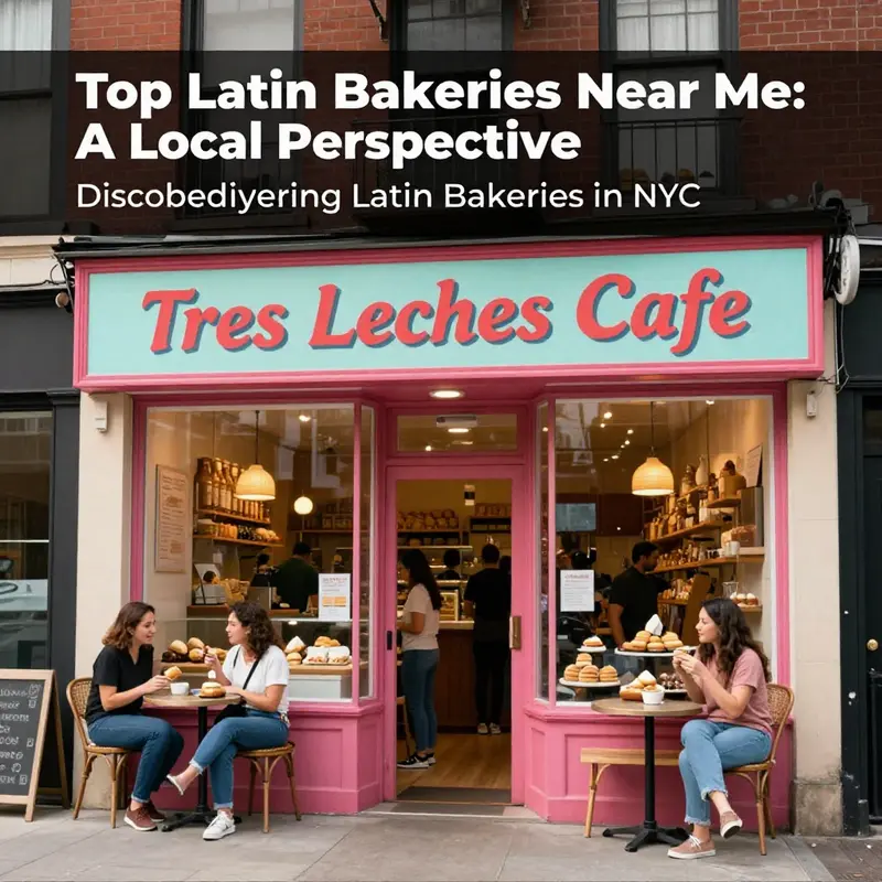 Exterior view of Tres Leches Cafe in Harlem, a favorite spot for Latin desserts.