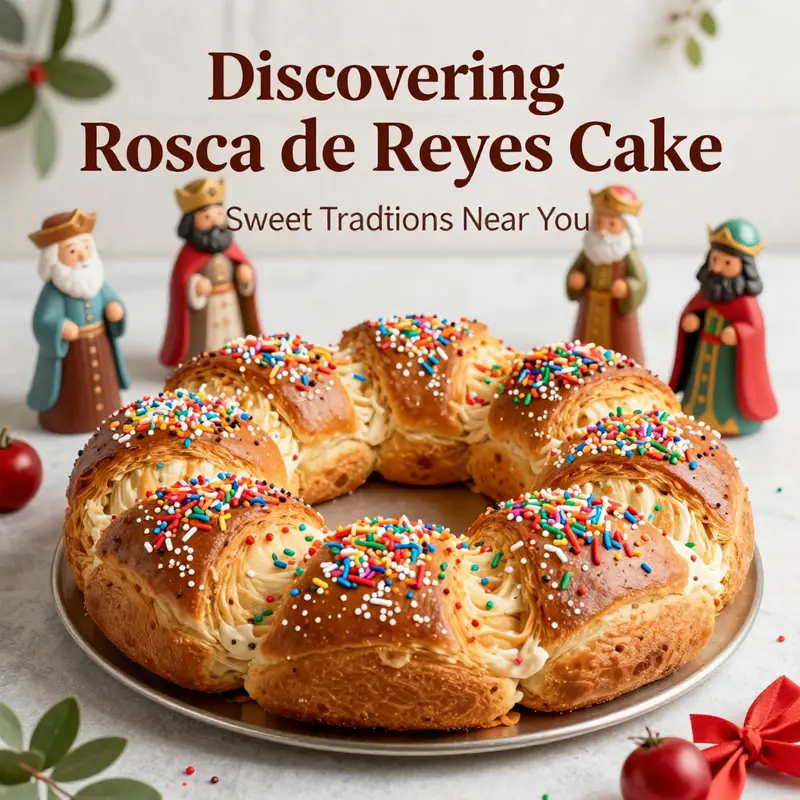 A vibrant showcase of Rosca de Reyes cakes from top bakeries, highlighting their individual styles.