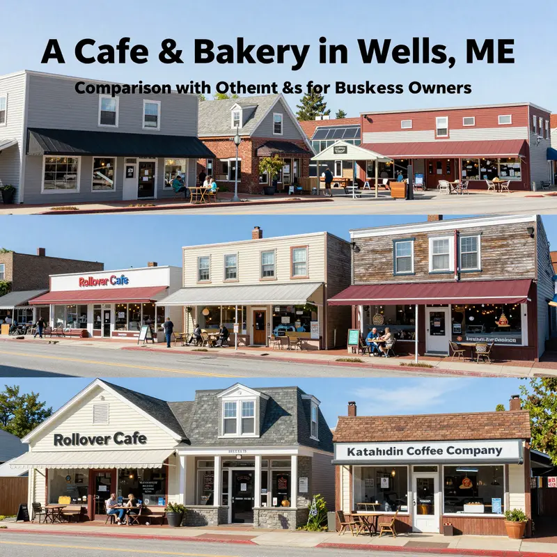 The exterior of A Cafe & Bakery at 2178 Post Rd in Wells, ME showcasing its inviting presence.