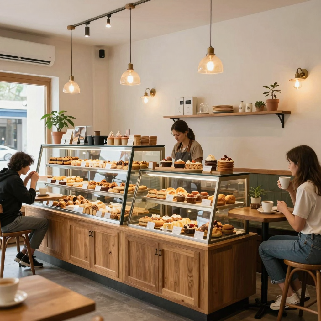 Cozy and inviting bakery cafe setting