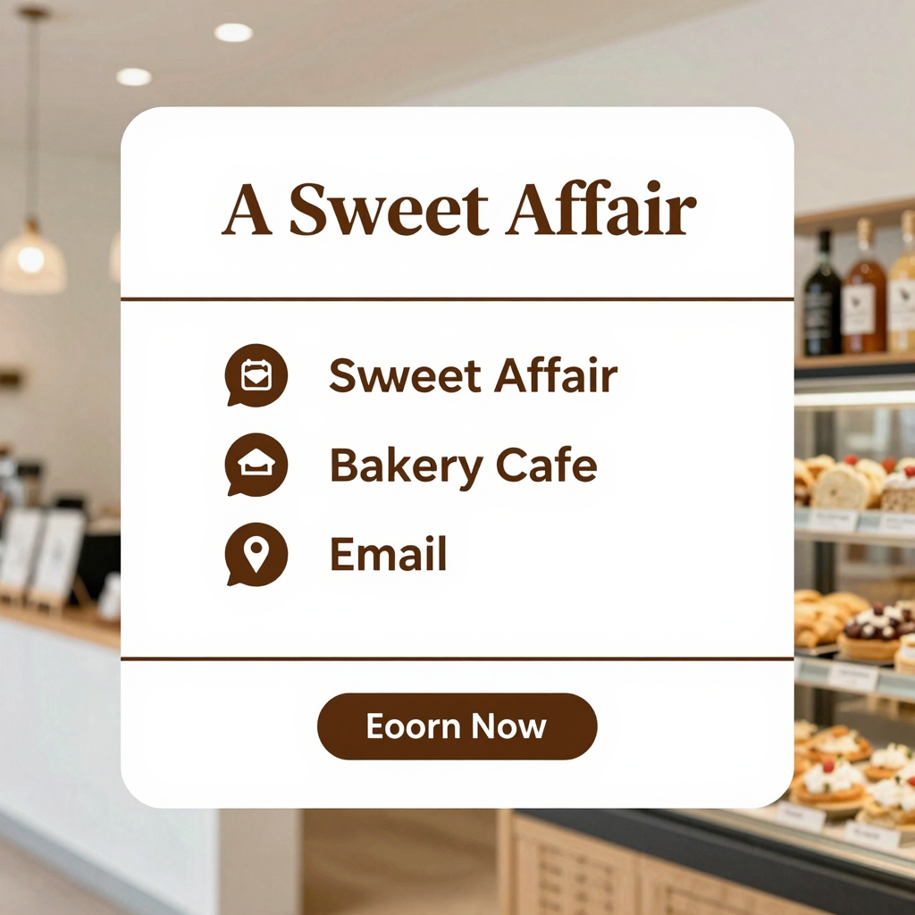 Contact A Sweet Affair Bakery Cafe