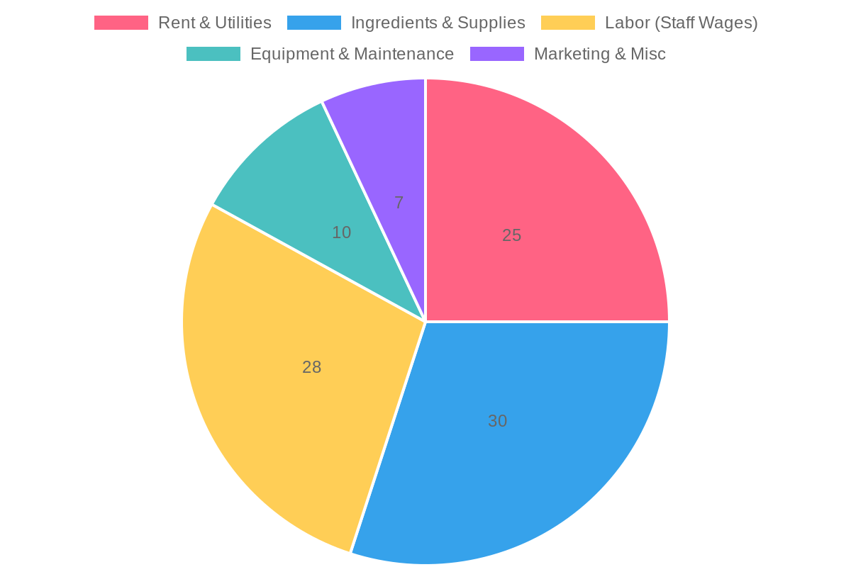 De Fresh Bakery Cafe Operational Cost Breakdown Pie Chart
