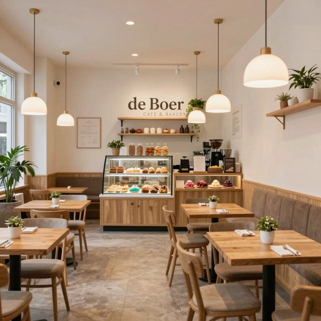 Welcoming interior of De Boer Cafe & Bakery