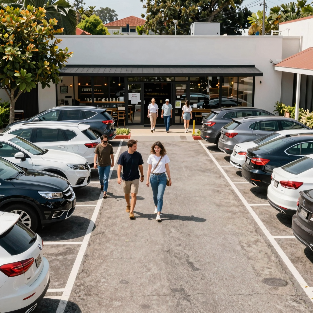 Parking lot at Common Bond Bakery and Cafe