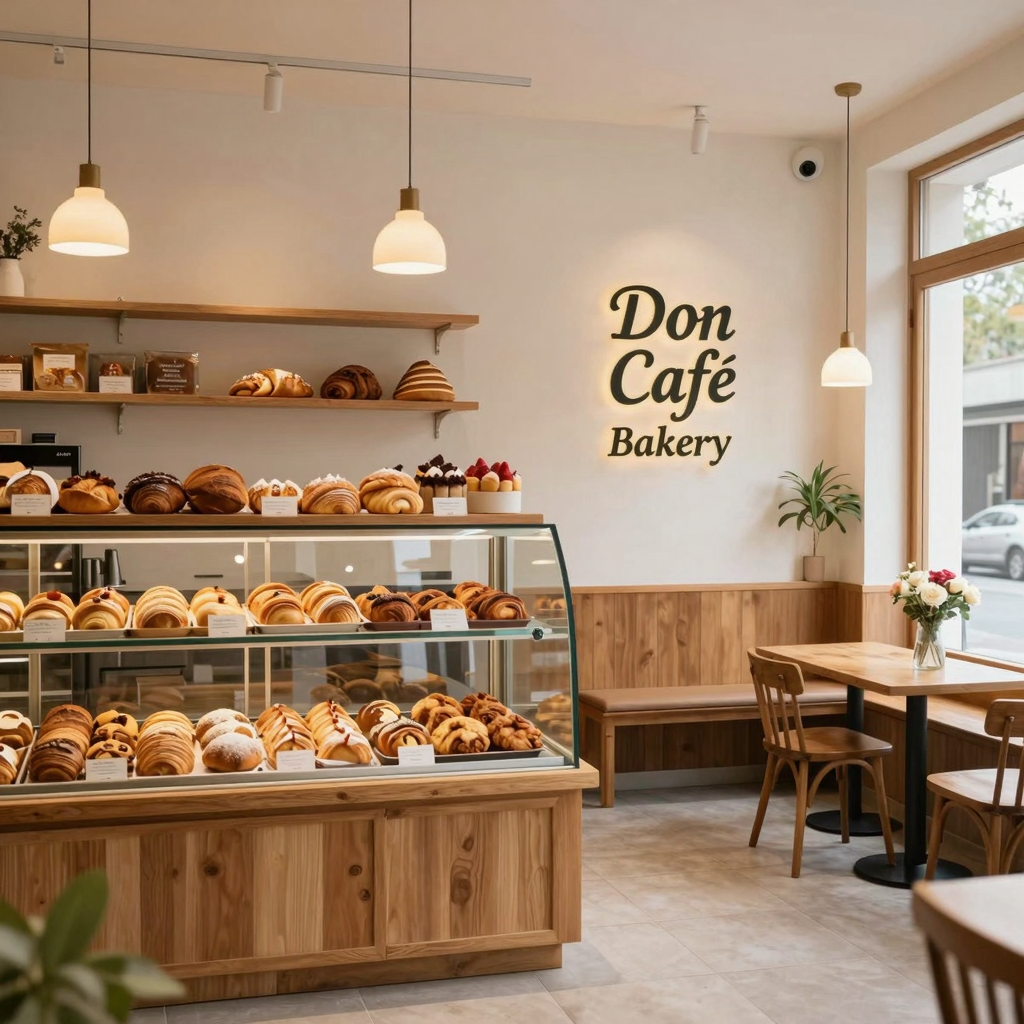 Warm and inviting bakery environment reflecting Don Cafe and Bakery