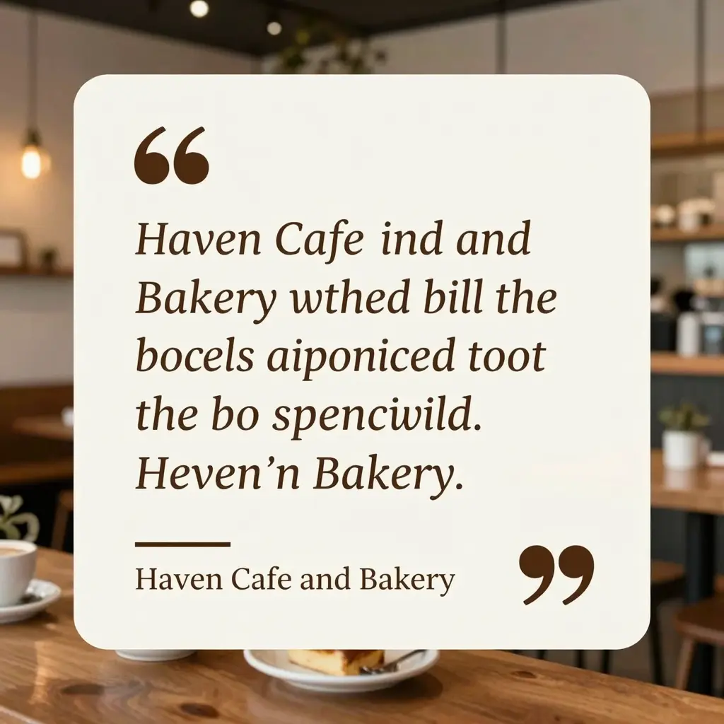 Haven Cafe and Bakery Testimonial
