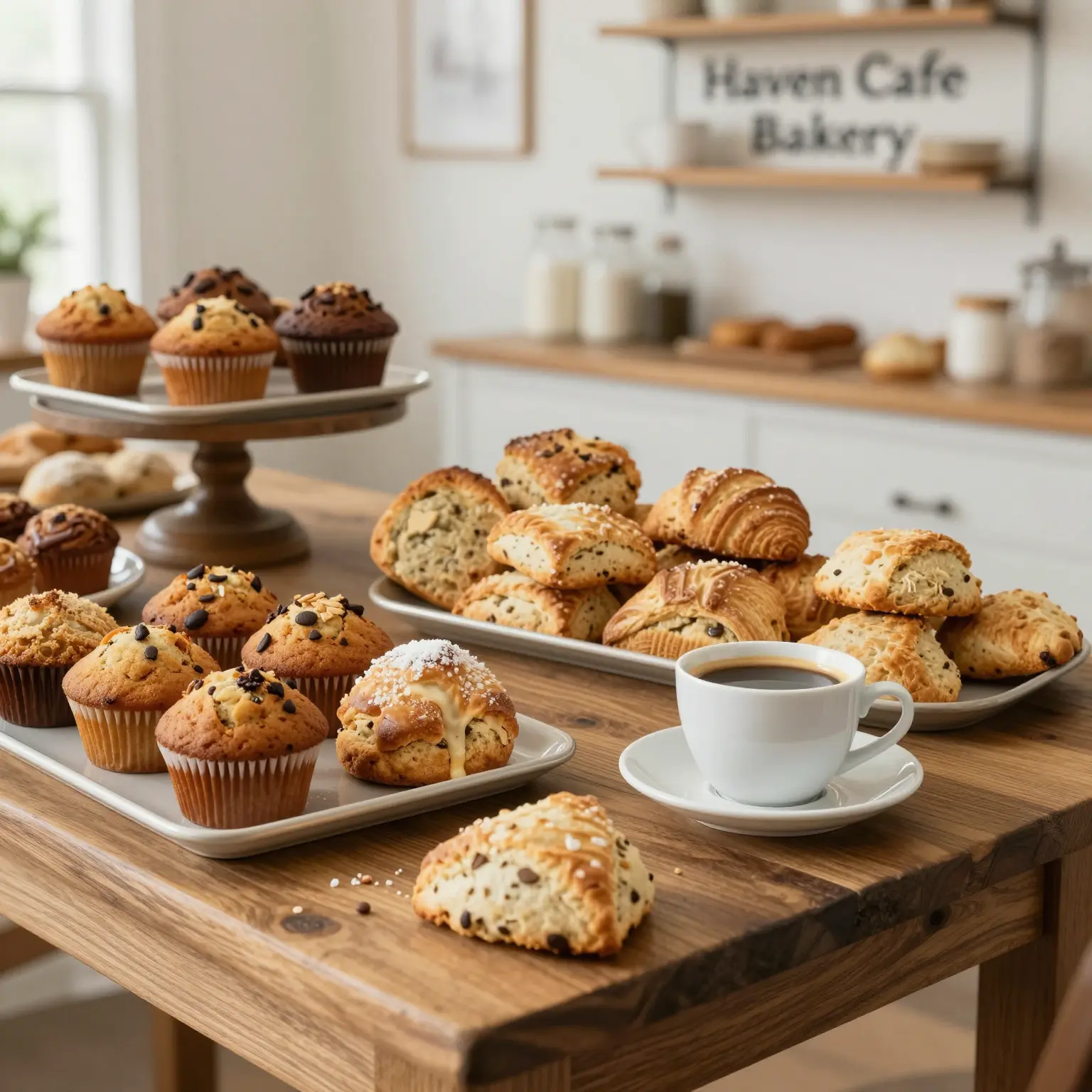 A cozy bakery setting