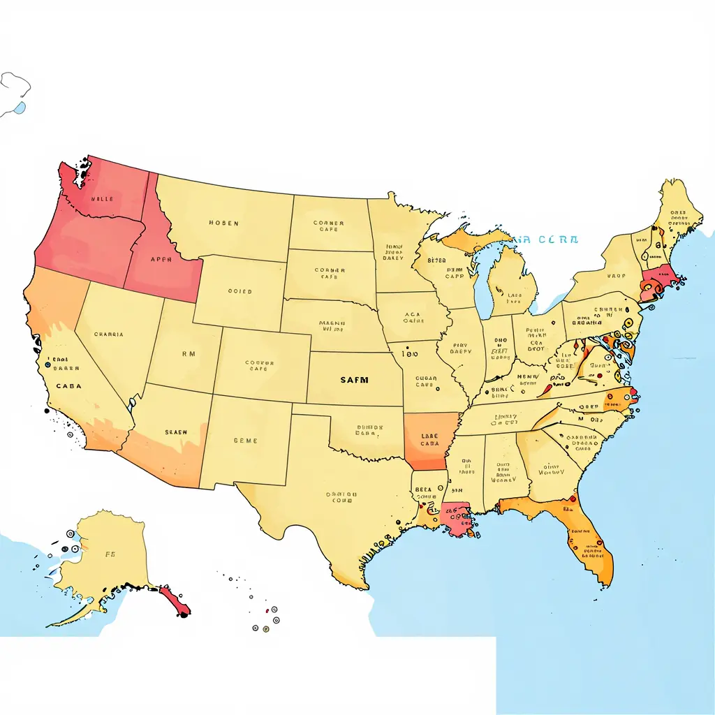 Distribution of Corner Bakery Cafe Locations