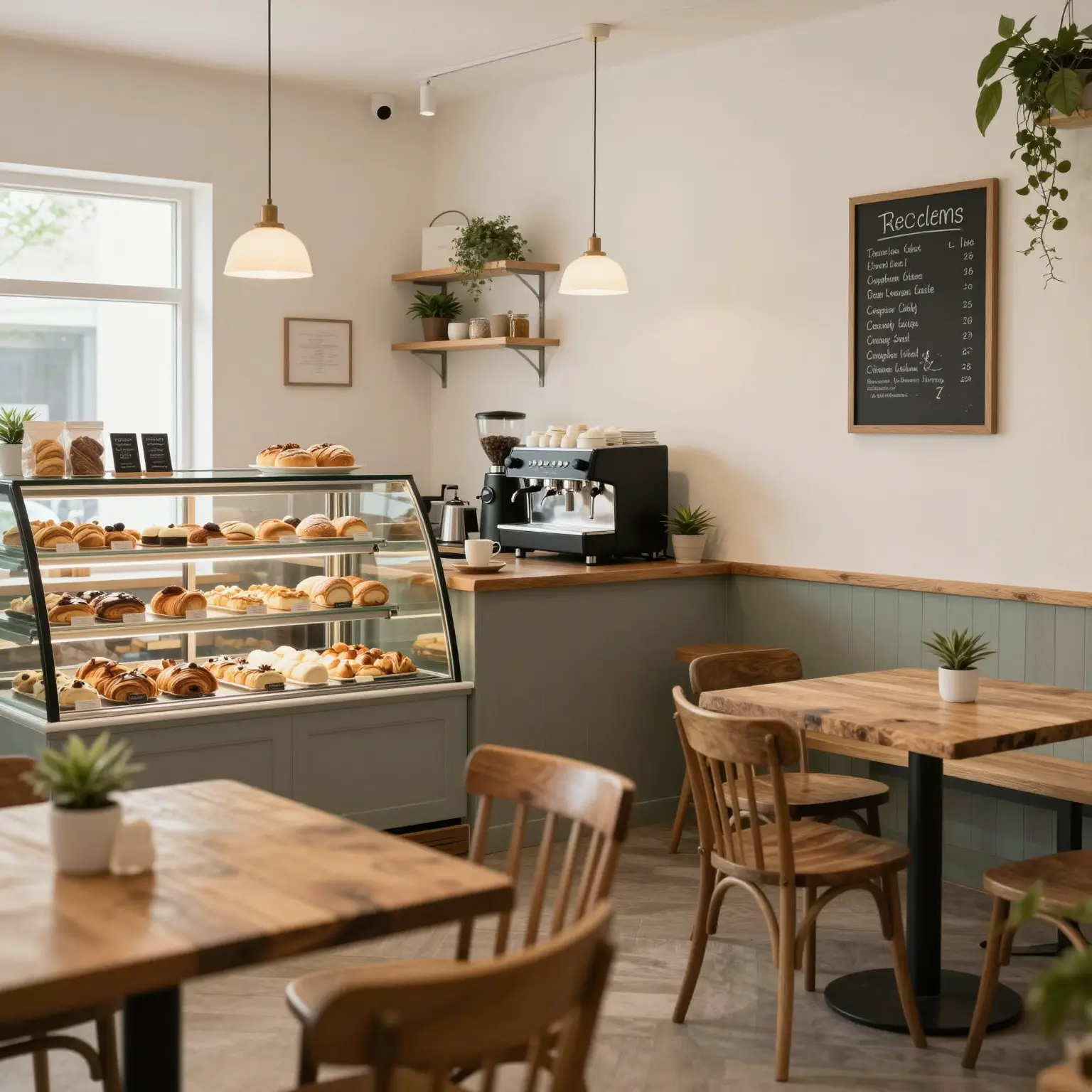 Ideal corner bakery cafe setup