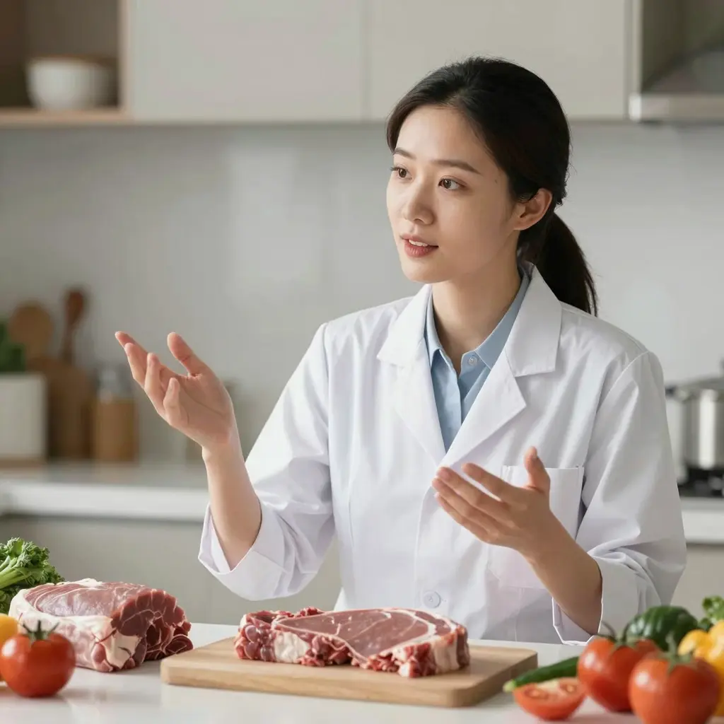 Nutritionist explaining benefits of lean meats